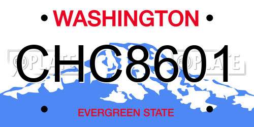 CHC8601 Washington License Plate