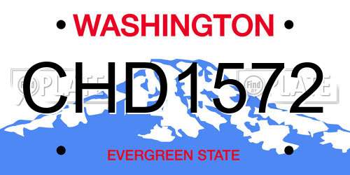 CHD1572 Washington License Plate
