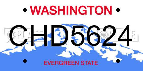 CHD5624 Washington License Plate