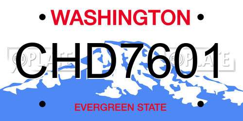 CHD7601 Washington License Plate