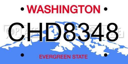 CHD8348 Washington License Plate