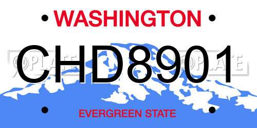 CHD8901 Washington License Plate