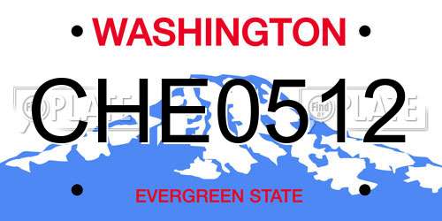 CHE0512 Washington License Plate