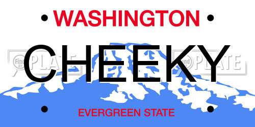 CHEEKY Washington License Plate