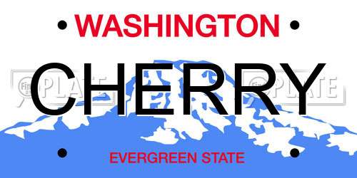 CHERRY Washington License Plate