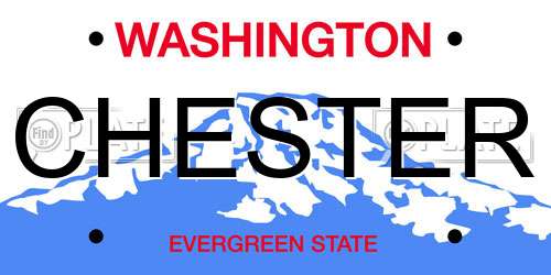 CHESTER Washington License Plate