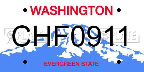 CHF0911 Washington License Plate