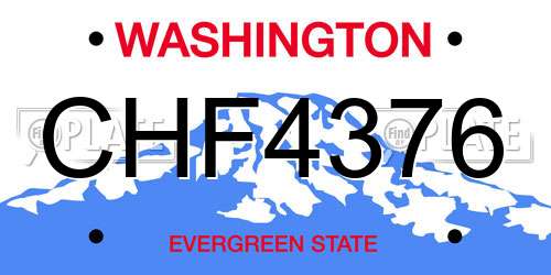 CHF4376 Washington License Plate