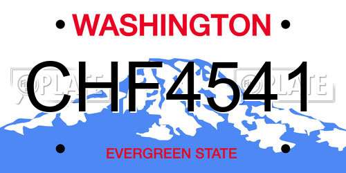 CHF4541 Washington License Plate