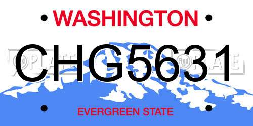 CHG5631 Washington License Plate