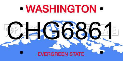 CHG6861 Washington License Plate