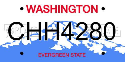 CHH4280 Washington License Plate