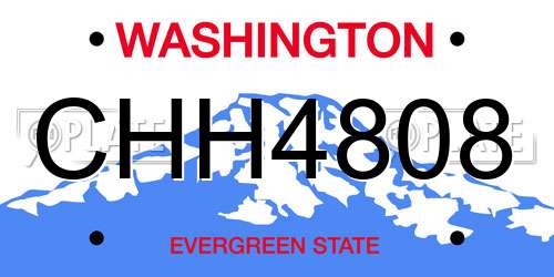 CHH4808 Washington License Plate