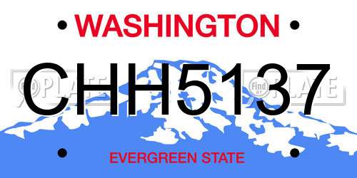 CHH5137 Washington License Plate