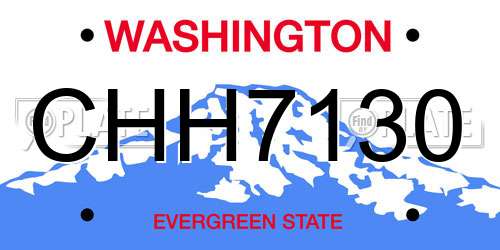 CHH7130 Washington License Plate