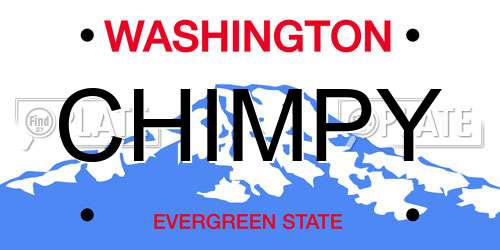 CHIMPY Washington License Plate