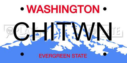 CHITWN Washington License Plate