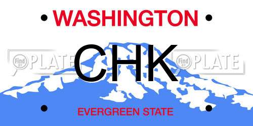 CHK Washington License Plate