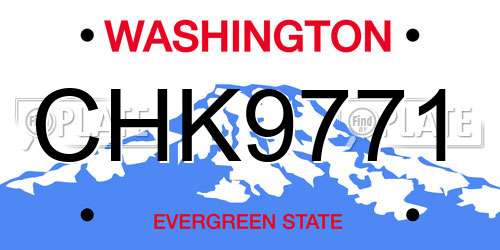 CHK9771 Washington License Plate