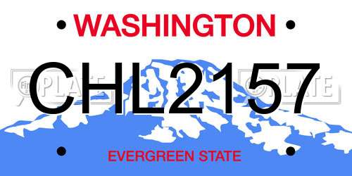 CHL2157 Washington License Plate