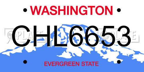 CHL6653 Washington License Plate