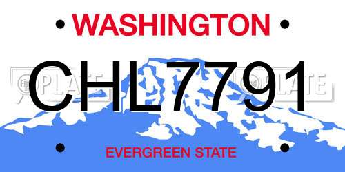 CHL7791 Washington License Plate