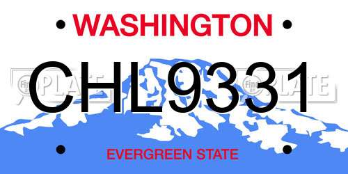 CHL9331 Washington License Plate