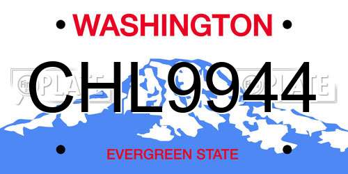CHL9944 Washington License Plate