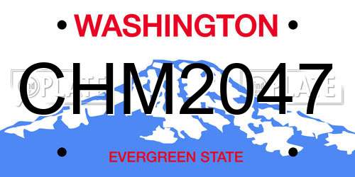 CHM2047 Washington License Plate