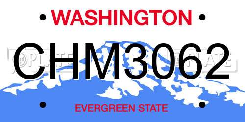 CHM3062 Washington License Plate