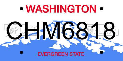 CHM6818 Washington License Plate