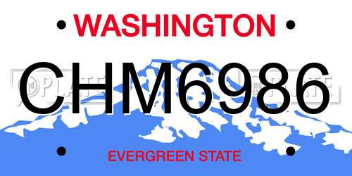 CHM6986 Washington License Plate