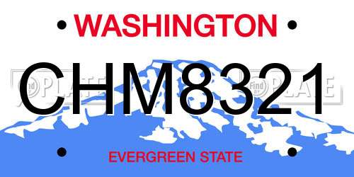 CHM8321 Washington License Plate