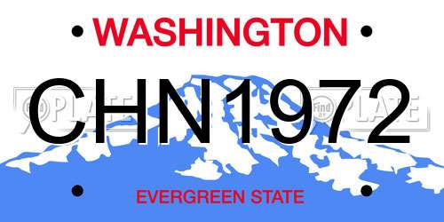 CHN1972 Washington License Plate