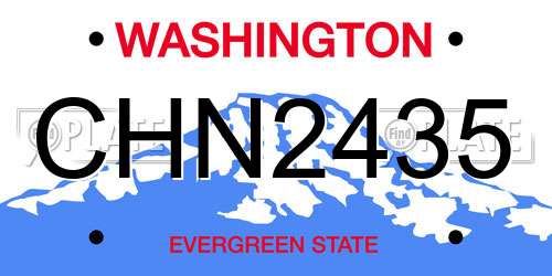 CHN2435 Washington License Plate