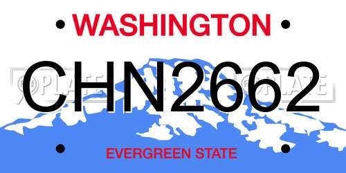 CHN2662 Washington License Plate