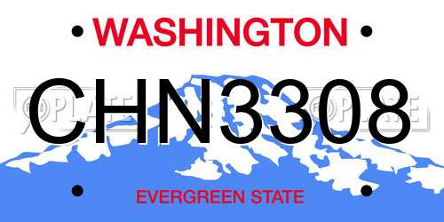 CHN3308 Washington License Plate