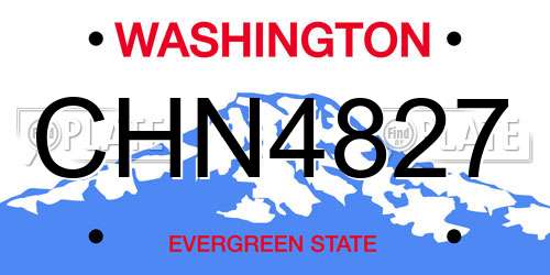 CHN4827 Washington License Plate