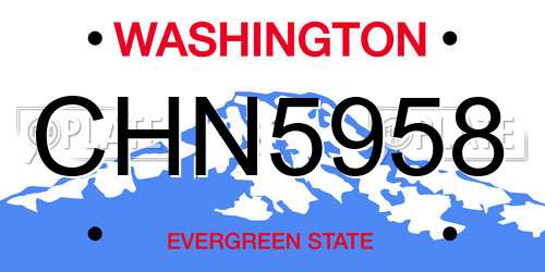 CHN5958 Washington License Plate