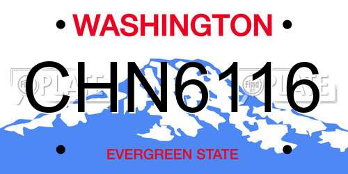 CHN6116 Washington License Plate