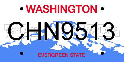 CHN9513 Washington License Plate