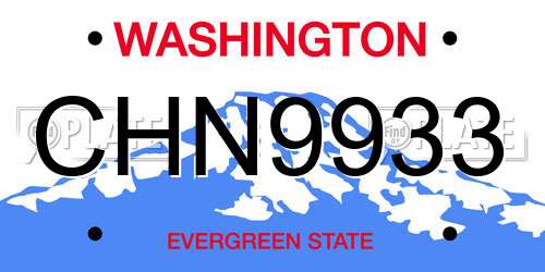 CHN9933 Washington License Plate
