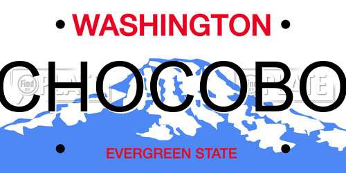 CHOCOBO Washington License Plate