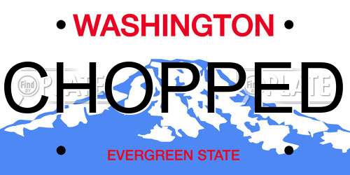 CHOPPED Washington License Plate