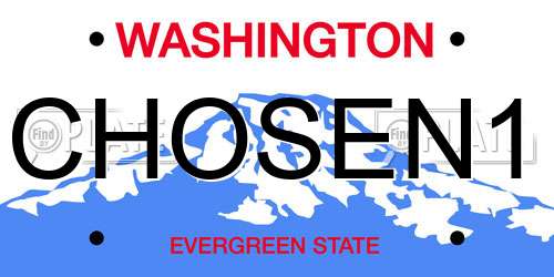 CHOSEN1 Washington License Plate