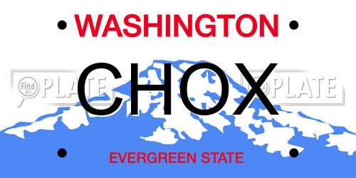CHOX Washington License Plate