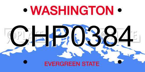 CHP0384 Washington License Plate