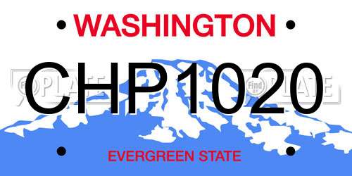 CHP1020 Washington License Plate