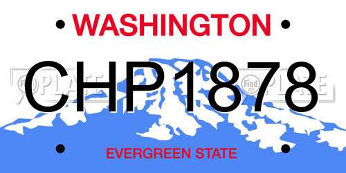 CHP1878 Washington License Plate