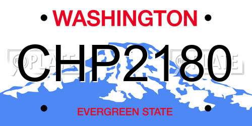 CHP2180 Washington License Plate